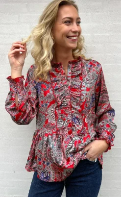 Say INA Copenhagen Skjorte - Evie - Red Paisley