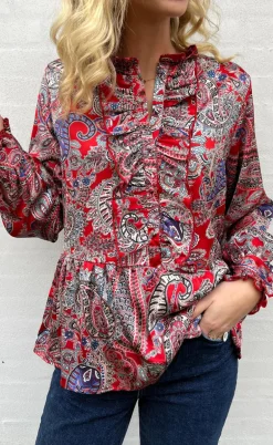 Say INA Copenhagen Skjorte - Evie - Red Paisley