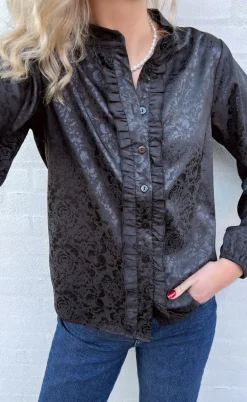 Say INA Copenhagen Skjorte - Florina - Black Flower