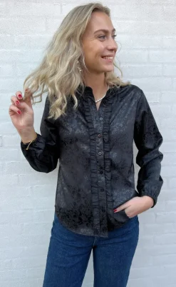 Say INA Copenhagen Skjorte - Florina - Black Flower