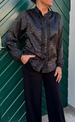 Say INA Copenhagen Skjorte - Florina - Black Leopard
