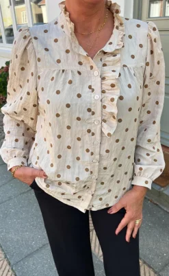 Say INA Copenhagen Skjorte - Kesha - Beige / Brown Dots