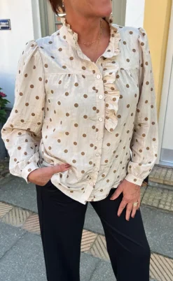 Say INA Copenhagen Skjorte - Kesha - Beige / Brown Dots