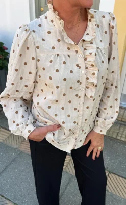 Say INA Copenhagen Skjorte - Kesha - Beige / Brown Dots