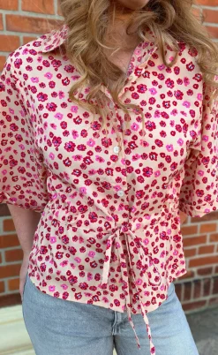 Say INA Copenhagen Skjorte - Liana - Pink / Red Flowers