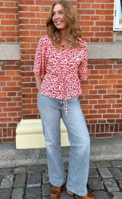 Say INA Copenhagen Skjorte - Liana - Pink / Red Flowers