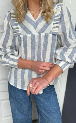 Say INA Copenhagen Skjorte - Sasha - Blue Striped