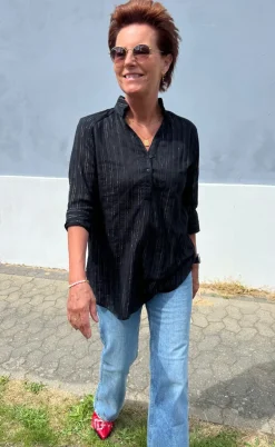 Say INA Copenhagen Skjorte - Simona - Black Lurex