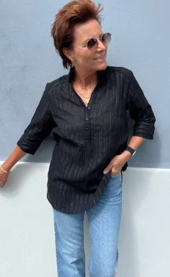 Say INA Copenhagen Skjorte - Simona - Black Lurex