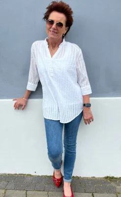 Say INA Copenhagen Skjorte - Simona - White Lurex