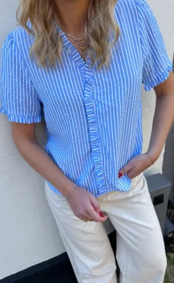 Say INA Copenhagen Top - Catja - Blue Striped
