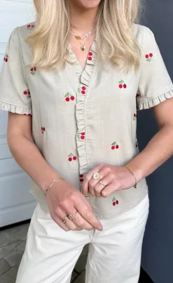 Say INA Copenhagen Top - Catja - Sand W. Cherries