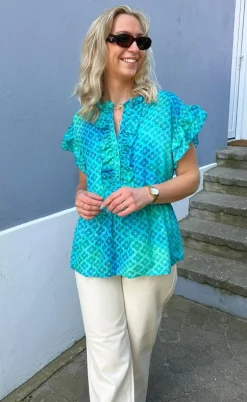 Say INA Copenhagen Top - Freya - Aqua