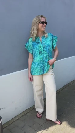 Say INA Copenhagen Top - Freya - Aqua