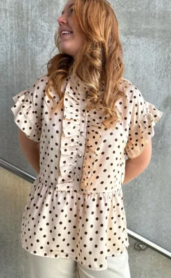 Say INA Copenhagen Top - Freya - Beige Dots