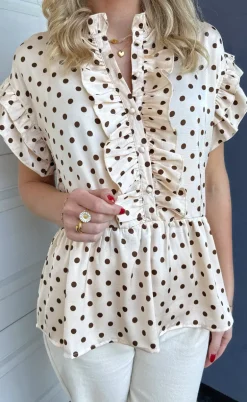 Say INA Copenhagen Top - Freya - Beige Dots