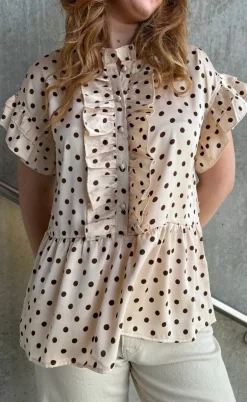 Say INA Copenhagen Top - Freya - Beige Dots