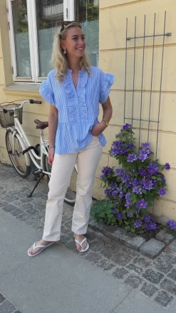 Say INA Copenhagen Top - Freya - Blue Striped