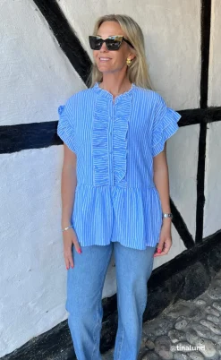 Say INA Copenhagen Top - Freya - Blue Striped
