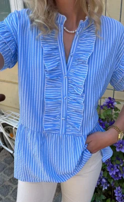 Say INA Copenhagen Top - Freya - Blue Striped