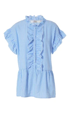 Say INA Copenhagen Top - Freya - Blue Striped
