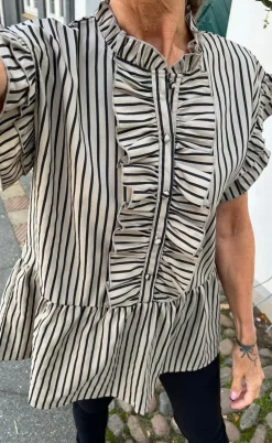 Say INA Copenhagen Top - Freya - Brown/Black Stripe