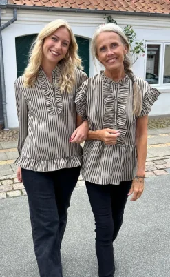 Say INA Copenhagen Top - Freya - Brown/Black Stripe