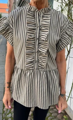 Say INA Copenhagen Top - Freya - Brown/Black Stripe