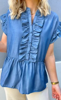 Say INA Copenhagen Top - Freya - Denim Blue