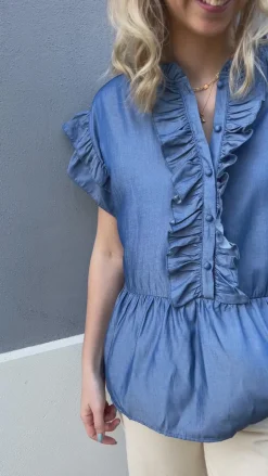 Say INA Copenhagen Top - Freya - Denim Blue