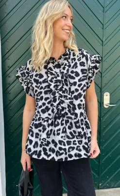 Say INA Copenhagen Top - Freya - Grey Leopard