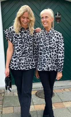 Say INA Copenhagen Top - Freya - Grey Leopard