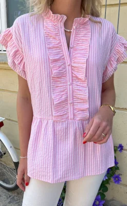 Say INA Copenhagen Top - Freya - Pink Striped