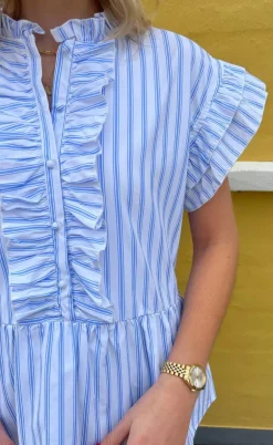 Say INA Copenhagen Top - Freya - White/Blue Striped