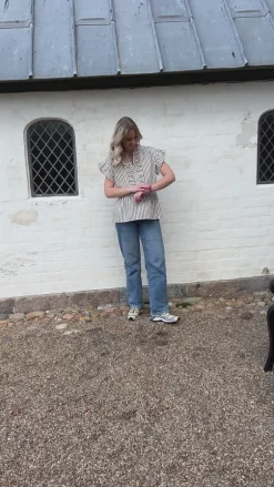 Say INA Copenhagen Top - Freya - White/Brown Striped