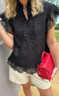 Say INA Copenhagen Top - Pia Lace - Black