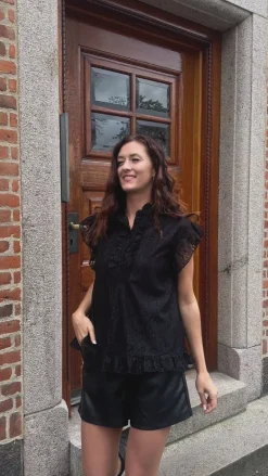 Say INA Copenhagen Top - Pia Lace - Black