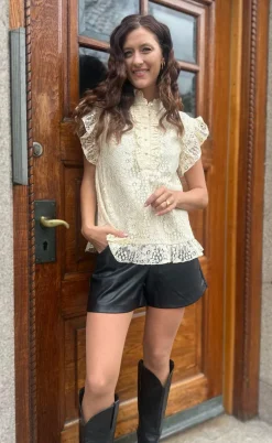 Say INA Copenhagen Top - Pia Lace - Creme