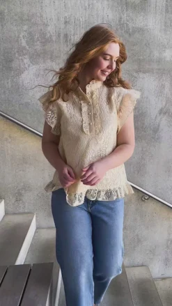Say INA Copenhagen Top - Pia Lace - Creme