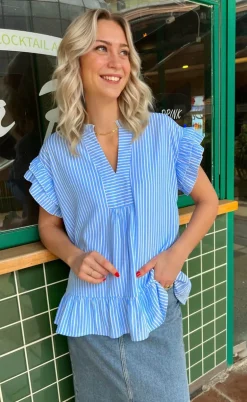 Say INA Copenhagen Top - Winnie - Blue Striped