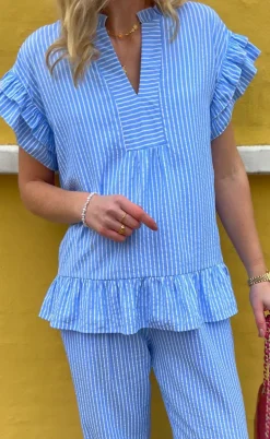 Say INA Copenhagen Top - Winnie - Blue Striped