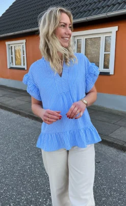 Say INA Copenhagen Top - Winnie - Blue Striped