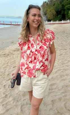 Say INA Copenhagen Top - Zita - Pink Flowers