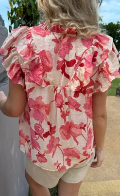 Say INA Copenhagen Top - Zita - Pink Flowers