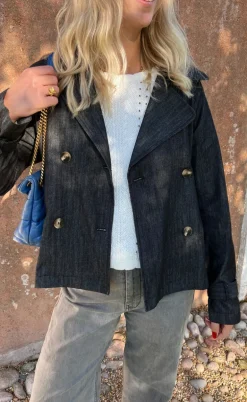 Say INA Copenhagen Trenchcoat / Jakke - Silje - Black Denim