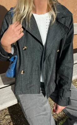 Say INA Copenhagen Trenchcoat / Jakke - Silje - Black Denim