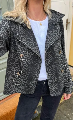 Say INA Copenhagen Trenchcoat / Jakke - Sally - Grey Leopard