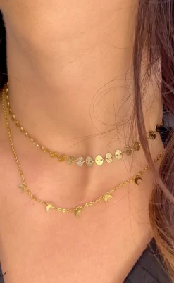 Smykkeli Copenhagen Halskæde - Oslo Moon - Gold Colour