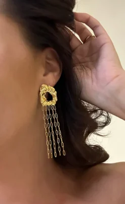 Smykkeli Copenhagen Øreringe - Augusta Long - Gold Colour