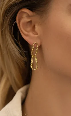 Smykkeli Copenhagen Øreringe - Cairo - Gold Colour Hammered